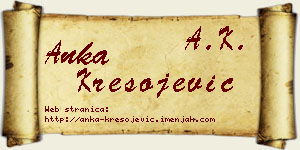 Anka Kresojević vizit kartica